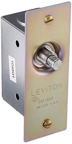 Leviton 3 Amp, 125 Volt, Single-Pole, Doorjamb with Jamb Box Switch, Single Circuit Momentary, Normally ON, Commercial Grade, Brass, 1865