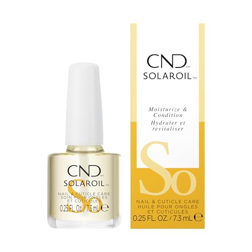 CND Aceite de cutícula SolarOil, regalos para ella, rellenos de calcetines, mezcla de jojoba, vitamina E, salvado de arroz y aceites de almendras dulces, hidrata y acondiciona