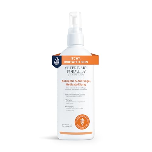 Veterinary Formula Clinical Care Antiseptic and Antifungal Medicated Spray for Dogs & Cats, 8 Fl Oz (1 Pack)