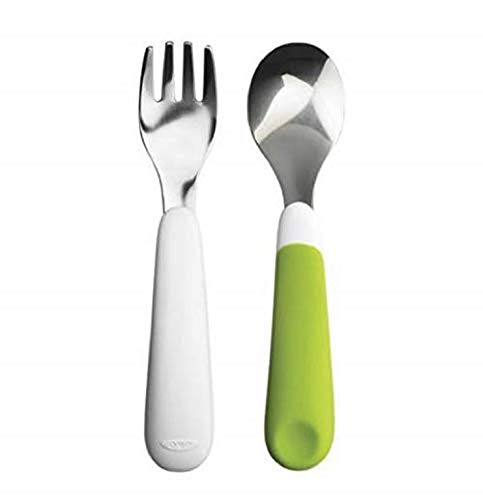 OXO Tot Feeding Spoon Set with Soft Silicone Green