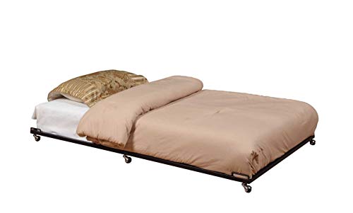 2K Furniture Designs - Twin Size Black Metal Roll Out Trundle Bed Frame for Daybed