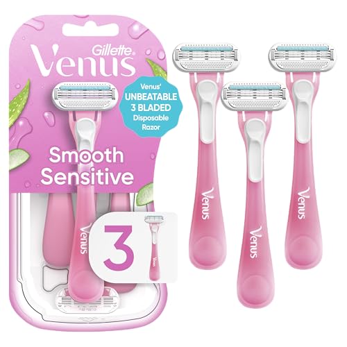 Gillette Venus Sensitive Womens Disposable Razors Single Package Of 3