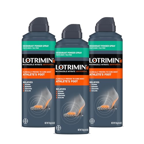 Lotrimin Medicated Deodorant Powder Spray with Miconazole Nitrate 2%, 4.6 oz (Pack of 3)
