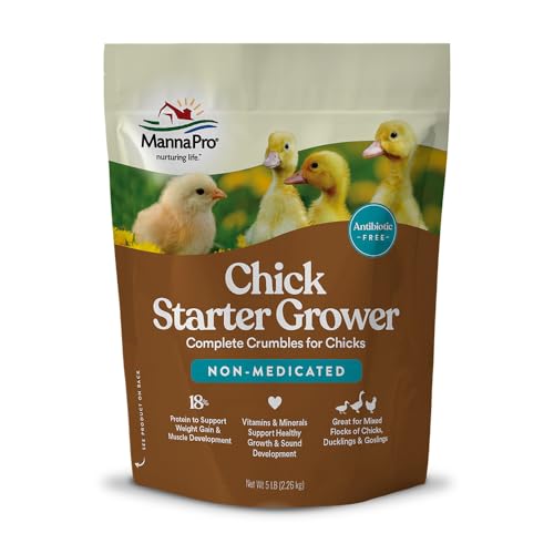 Manna Pro Chick Starter Feed, Non-Medicated Chicken Feed with Vitamins & Minerals, Complete Nutrition for Baby Chicks, 5 lb Bag