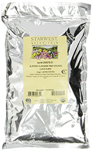 Starwest Botanicals Organic Slippery Elm Bark Powder for Women & Men - Traditional Herb for Tea & Wellness, Enjoy with Milk & Sweetener, Certified Kosher, Non-GMO - Bulk 1 lb Bag
