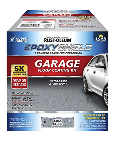 Rust-Oleum 251965 EpoxyShield Garage Floor Coating Kit 1-Car Gloss Gray