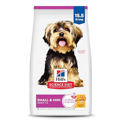 Hill's Science Diet Adult 1-6 Small & Mini Dry Dog Food, Chicken & Brown Rice, 15.5 lb