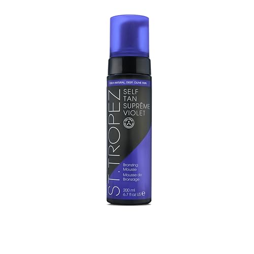 St.Tropez Self Tan Suprême Violet Bronzing Mousse, Hydrating, Ultra-Rich Natural Olive Tan, Streak-Free Finish, Vegan, Natural & Cruelty Free, 6.7 fl oz