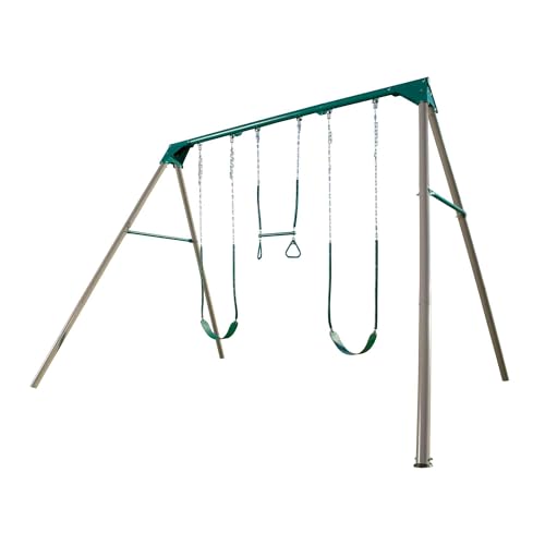Lifetime Heavy Duty A-Frame Metal Swing Set A sturdy metal swing set solid enough