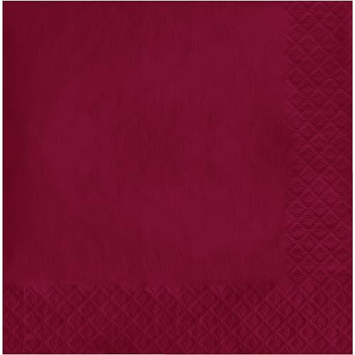 Creative Converting Touch of Color 2-Ply 50 Count Paper Lunch Napkins, Burgundy, 6.5 x 6.5-Inch