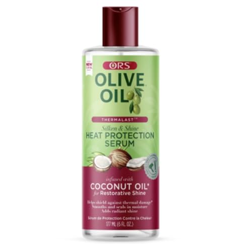 ORS Olive Oil Heat Protection Hair Serum infused with Coconut Oil for Restorative Shine 6 Ounces