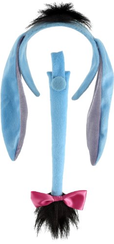 elope Disney Winnie the Pooh Eeyore Costume Kit - Headband with Ears & Stuffed Tail, Officially Licensed