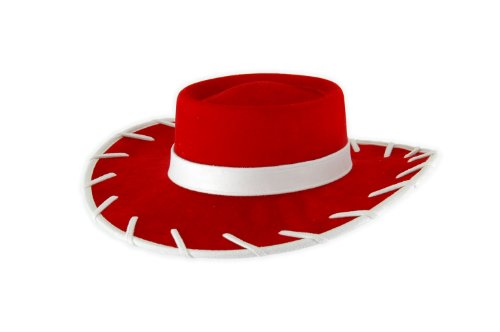 elope Adult Disney Toy Story Jessie Costume Hat - Red Velvet Hat with White Lacing