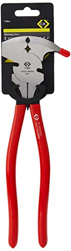 (-54%) C.K Tools Zaunzange, 270 mm Kombizange für Maschendrahtzaun, Drahtspanner, Klammern und Nägel, Drop Forged Stahl, Polierte Backen, Rote PVC Griffe für Zaunbau, Garten, Weide, Landwirtschaft, CK T3866