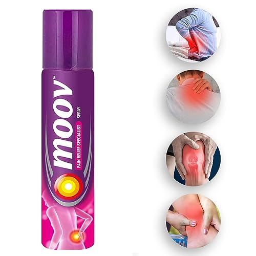 Moov Fast Pain Relief Spray - 80g | Suitable for Back Pain, Muscle Pain, Joint Pain, Knee Pain | 100% Ayurvedic Formula | Suitable for Sports & Gym re