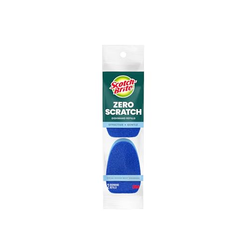 Scotch-Brite Non-Scratch Dishwand Refill, 14 Dish Wand Sponge Refills, Removes Stuck-on Food, Best for Nonstick Pots and Pans, Glass, Tubs & Showers, Fits all Scotch Brite Dishwands