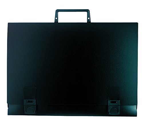 🔥 STARKER PREIS (-34%) Exacompta 59101E Zeichenmappe mit Griff aus festem 1,2 mm starkem Kunststoff verschließbar DIN A3 schwarz 2,8cm Rückenbreite schwarz ideal zum transportieren und aufbewahren