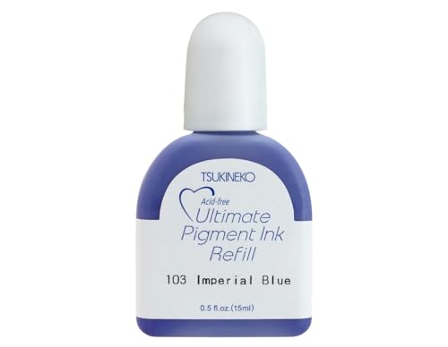 Tsukineko Ultimate Pigment Inker Stamp Ink-15 ml-Purple, Imperial Accessories Reinker for VersaColor Ink Pads, 15ml