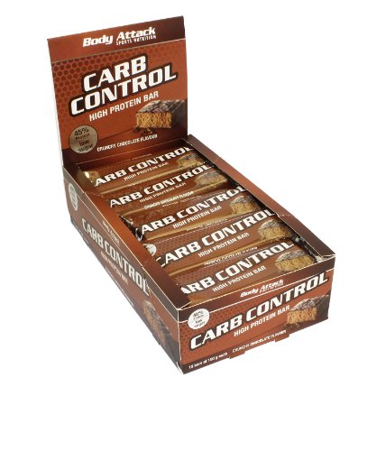 🔥 STARKER PREIS (-36%) Body Attack Carb Control Crunchy Chocolate - 15 x 100 g Riegel - Fitness Protein Riegel mit mehr als 45% Eiweiß aus Milch- und Molkenisolat - Mit Vitamin B1, B2, B6, B12, Folsäure & Niacin - zuckerarm
