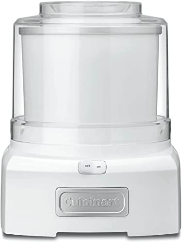 Cuisinart Ice Cream Maker Machine, 1.5 Quart Double Insulated Machine, Sorbet and Frozen Yogurt Maker, Ready in 20 Minutes, ICE-21P1, White