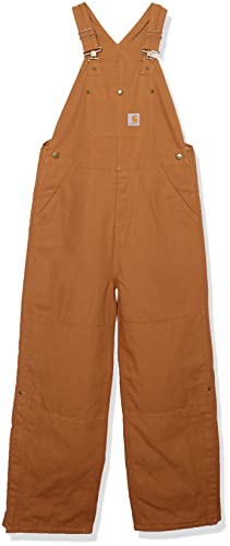 Carhartt boys Bib Overalls (Lined and Unlined),Carhartt Brown Canvas,5