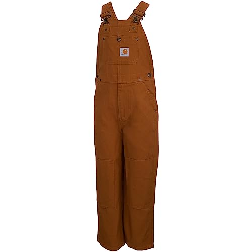 Carhartt boys Bib Overalls (Lined and Unlined),Carhartt Brown Canvas,7