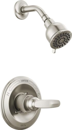 Delta Foundations 13 Series 2-Spray Shower Faucet Set, Brushed Nickel Shower Head and Handle Set, Valve Trim Kit, Stainless BT13210-SS (Valve Not Included)