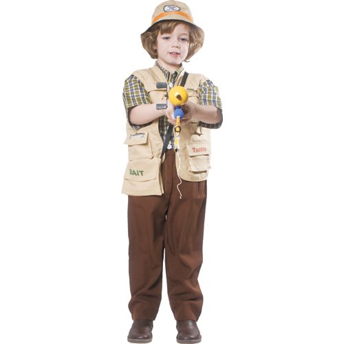 Dress Up America Fisherman Costume for Boys - Kids Fishing Hat and Vest - Explorer Outfit for Children