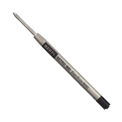Refis esferográficas retrô 51 Easy Flow 9000, tinta preta, pacote com 3 – Projetado para escrita suave, compatível com canetas Tornado