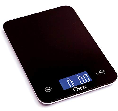 Ozeri Touch Professional Digital Kitchen Scale (12 lbs Edition), Tempered Glass in Elegant Black
