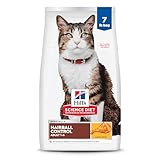 Hill's Science Diet Adult 1-6 Hairball Control Dry Cat Food, Chicken, 7 lb. Bag