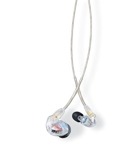 Shure SE425 PRO Wired Earbuds - Professional Sound Isolating Earphones with Detailed Sound, Dual-Driver Hybrid, Secure in-Ear Fit, Detachable Cable, Durable Quality - Clear (SE425-CL)