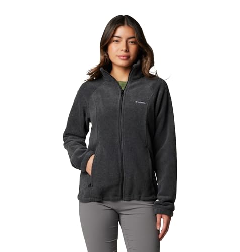 Columbia Womens Benton Springs Full Zip Fleece, Charcoal Heather, Medium