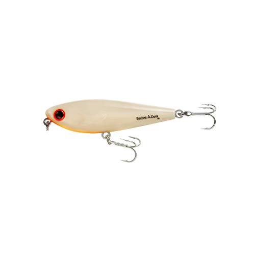 BOMBER Lures Badonk-A-Donk High Pitch Saltwater Grade, (3-1/2-Inch) - Bone/Orange Throat, (BSWDTH3349)
