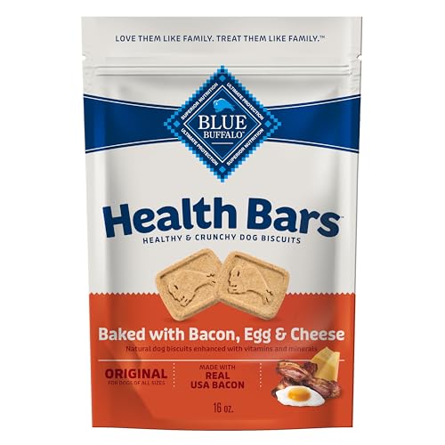 Blue Buffalo Health Bars Crunchy Dog Biscuits, Oven-Baked With Natural Ingredients, Bacon, Egg & Cheese , 16-oz Bag