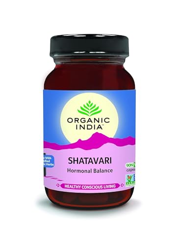 ORGANIC INDIA Shatavari Capsules - Herbal Supplement, Supports Hormonal Balance, Immune System Support, Vegan, Gluten-Free, USDA Organic, Supports Reproductive Health - 90 Capsules