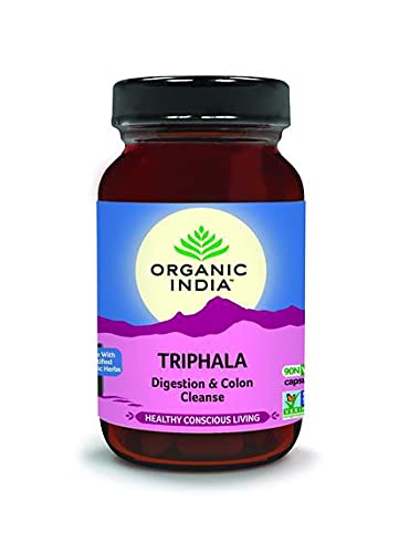 ORGANIC INDIA Triphala Capsules Organic - Herbal Supplement with Amla, Bibhitaki, Haritaki, Digestion & Colon Support, Immune System Support, Adaptogen, Vegan, USDA Certified Organic - 90 Capsules