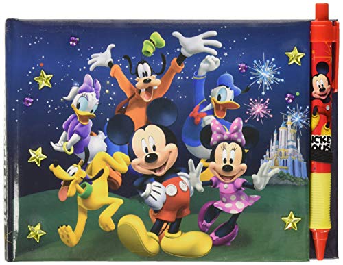 Disney 85231 Mickey and Friends Deluxe Autograph Book with Pen, Blue