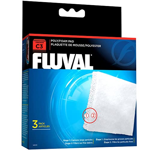 Fluval C clip-on filter foam, Poly cartridge 3-pack
