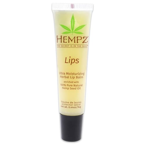 HEMPZ Herbal Ultra Moisturizing Lip Balm - Lip Treatment for Dry Cracked Lips, Provides Hydration and Nourishment for Men and Women - Premium, 100% Pure Natural Hemp Seed Oil - .44 oz