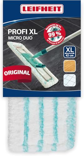 (-50%) Leifheit Original Wischbezug Profi Micro Duo XL, für alle Bodenarten, Bodenwischer Ersatzbezug für ideale Schmutzaufnahme Dank 2-Faser-System, Mikrofaser Putzlappen ideal für Fliesen und Laminat