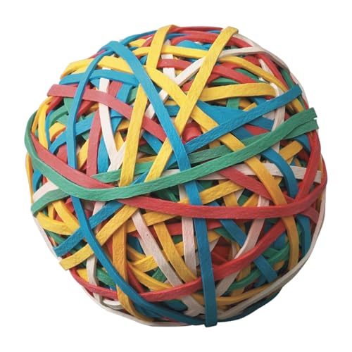 School Smart Rubber Band Ball, Multiple Color