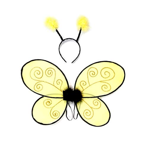Great Pretenders Bumble Bee Wings with Headband, Yelow/Black (One Size) Dress-Up Play