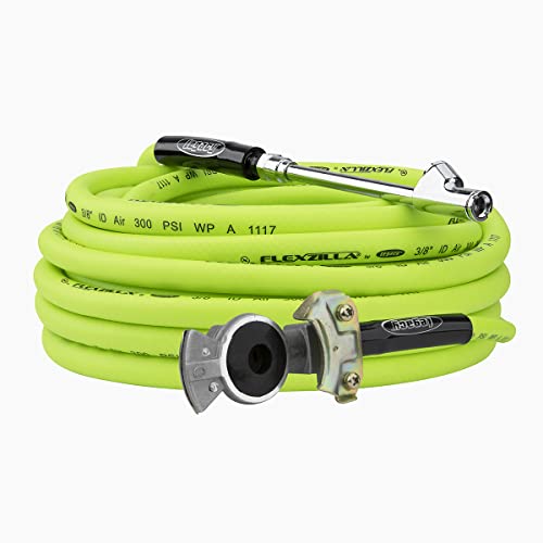 Flexzilla Truck Tire Inflator Kit with 3/8 in. x 50 ft. Hose, Heavy Duty, Lightweight, Hybrid, ZillaGreen - HGH2-FZ