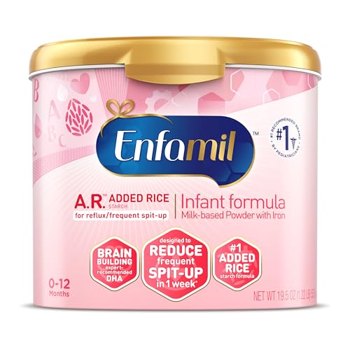 Enfamil A.R. Baby Formula, Added Rice Starch Formula to Reduce Reflux & Spit-Up, DHA for Brain Development, Probiotics to Support Digestive & Immune Health, Baby Milk, 19.5 Oz