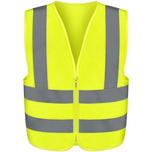 Neiko High Visibility Safety Vest ANSI Class 2, No Pocket, Neon Yellow, Medium (M)