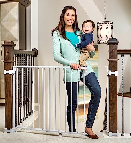Regalo 2-in-1 Stairway and Hallway Wall Mounted Baby Gate, Bonus Kit, Includes Banister and Wall Mounting Kit