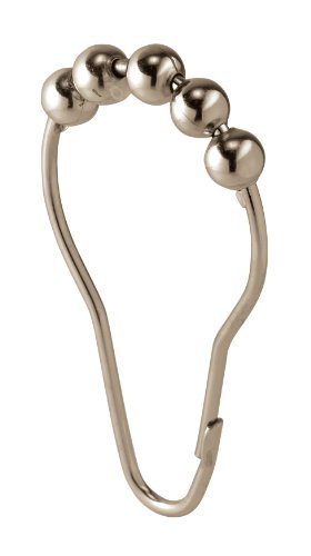 InterDesign Forma Steel Roller Shower Curtain Rings Satin Nickel 12-Pack