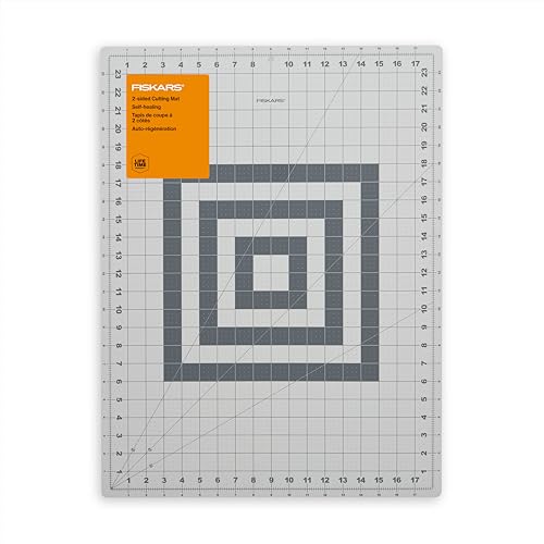 Fiskars Self Healing Cutting Mat for Quilting, Arts and Crafts, 18" x 24" Grid, Sewing Mat, Craft Cutting Board, Sewing Supplies and Quilting Tools