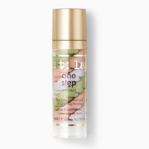 stila One Step, Color Corrector & Brightening Primer Facial Serum to Even Skin Tone, Moisturize & Hydrate, Oil-Free Makeup 1 Fl. Oz.